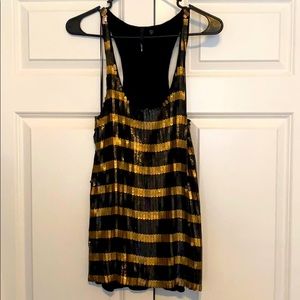 Black & Gold Sequin Top
